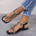 Rhinestone Butterfly Accent Flat Sandals for Women’s Summer Fashion