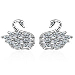 Exquisite Micro-Paved Zircon Versatile Earrings Sterling Silver Swan Earrings Jewelry