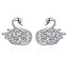 Exquisite Micro-Paved Zircon Versatile Earrings Sterling Silver Swan Earrings Jewelry
