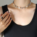 Women's Freshwater Pearl Necklace in Durable Titanium Steel Finish
