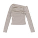 One Shoulder Long Sleeved Top As A Base Layer For Women's Wardrobe Essentials