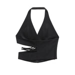 Women's Strapless Hanging Neck Vest Top with Open Back Design – Summer Wear