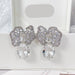 Fashionable colored zirconium petals light luxury earrings