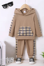 Children’s Plaid Hoodie & Pants Set – Cozy 2-Piece Toddler Outfit