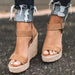 Women's Open Toe High Heel Wedge Sandals for Summer Elegance