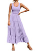Women's Strap Top A-Line Swing Dress With Pleats And Spliced Detailing