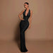 Sequined Slim Fit Halter Evening Gown Bodycon Banquet Dress for Women