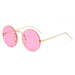 Punk Style Sunglasses Glasses Round Frame Rimless Women's Sunglasses