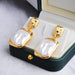 Elegant Square Pleated Luxury Earrings Women's Fashion Jewelry