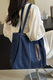 Medium Denim Tote Bag – Casual Women's Zipper Shoulder Bag
