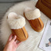 Leather Fur Integrated Plush Slippers Outerwear Thick Soled Women Cotton Shoes