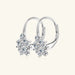 1.2 Carat Moissanite Flower Huggie Earrings in 925 Sterling Silver