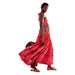 Women's Strapless Backless Camisole Dress with Retro Printed Long Skirt