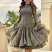 Elegant Ruffled Mid-Length Trumpet Sleeve Dress for Women