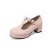 Waterproof Platform Thick Heel T-Strap Candy Colored Women’s Shoes