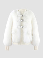 Cool Elegant Stylish Women Fluffy Jacket Thick Warm Patchwork Faux Fur Coat