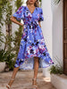 Sweet And Elegant Colorful Floral Print Dress With Flowing Silhouette And Feminine Charm