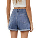 Cherry Embroidered High-Waist Denim Shorts and Hot Pants for Women