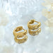 Zircon Inlaid Titanium Steel Huggie Earrings for Women Daily Wear