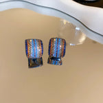 Contrast Inlaid Zircon Earrings for Women's Elegant Jewelry Collection
