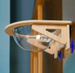 Spacecraft-Themed Cat Hammock with Wooden Frame and Suction Cup Support