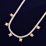 Butterfly Pendant 4mm 1 Row Chain Necklace Women Fashion Jewelry