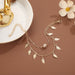 Beach Anklet Leaf Style Double Layer Gold Ankle Chain Jewelry