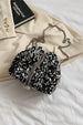 Sparkling Sequin Drawstring Bucket Bag with Metal Chain Strap