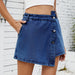 Women’s Irregular Button-Up Denim Skirt Pants for Casual and Streetwear Style