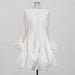 Elegant Ruffled Mid-Length Trumpet Sleeve Dress for Women