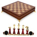 Luxury Metal and Solid Wood Tabletop Chess Set with Compact Storage Design