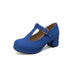 Waterproof Platform Thick Heel T-Strap Candy Colored Women’s Shoes