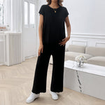 Women's Clothing Temperament Casual Solid Color Sweater Set