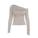 One Shoulder Long Sleeved Top As A Base Layer For Women's Wardrobe Essentials