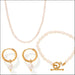4-Piece Pearl Jewelry Set with Necklace, Bracelet & Earrings