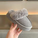 Leather Fur Integrated Plush Slippers Outerwear Thick Soled Women Cotton Shoes