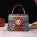 Classic Crocodile Embossed Handbag with Crossbody Strap and Spacious Women's Satchel Purse Design