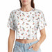 Women's Short Sleeve Cropped Top with Modern Street Style Design