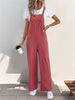 European & American Women’s Casual Long Overalls in Solid Color for Relaxed Style