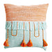Cable Knit Cushion Cover – Vintage Mixed-Color Pillowcase with Tassels