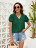 Elegant V-Neck Women’s Blouse With Dot Lace Detail For Effortless Feminine Style