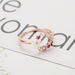Fashionable Butterfly Flowers Crystal Ring for Women - Elegant Rose Gold Zircon Jewelry