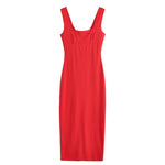 Solid Color Sleeveless Camisole Midi Dress for Effortless Style