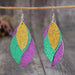 PU Leather Leaf Drop Earrings with Lightweight Design