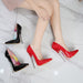 Lacquer Leather Pointed Metal Heel High Heels For Women