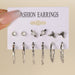 Retro Circular Earrings Jewelry Women's Personalized Design 6-Pieces Earrings Set
