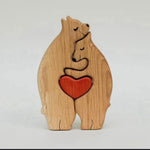 Wooden Puzzle Mother Father Baby Bear Set Wooden Ornaments