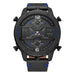 Men’s Sports Watch - Quartz Analog-Digital Wristwatch with Leather Strap