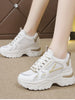 Women’s Mesh Lace-Up Platform Sneakers – Elevated Casual Comfort