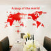 Acrylic 3D World Map Wall Stickers for Living Room and TV Background Decor